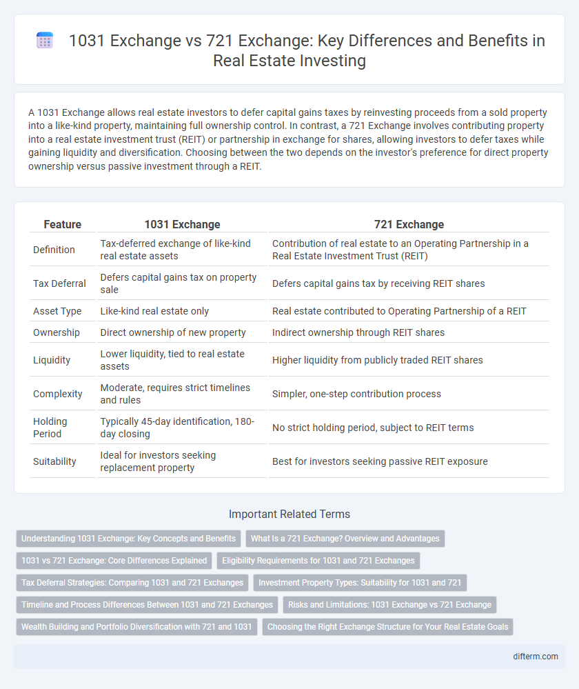 1031 Exchange vs 721 Exchange: Key Differences and Benefits in Real Estate Investing