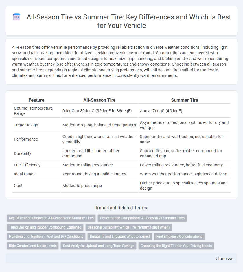 All-Season Tire vs Summer Tire: Key Differences and Which Is Best for Your Vehicle