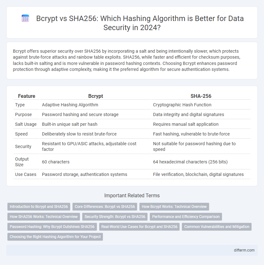 Bcrypt vs SHA256: Which Hashing Algorithm is Better for Data Security in 2024?