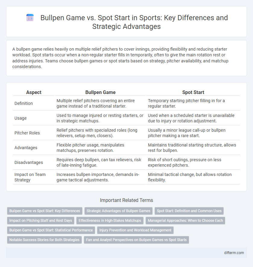 Bullpen Game vs. Spot Start in Sports: Key Differences and Strategic Advantages