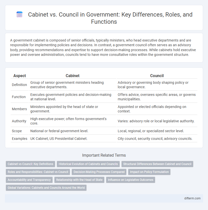 Cabinet vs. Council in Government: Key Differences, Roles, and Functions