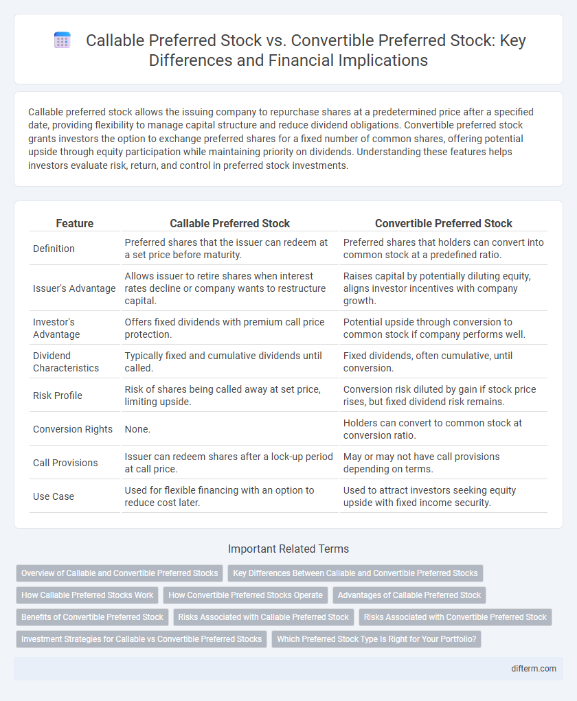 Callable Preferred Stock vs. Convertible Preferred Stock: Key Differences and Financial Implications
