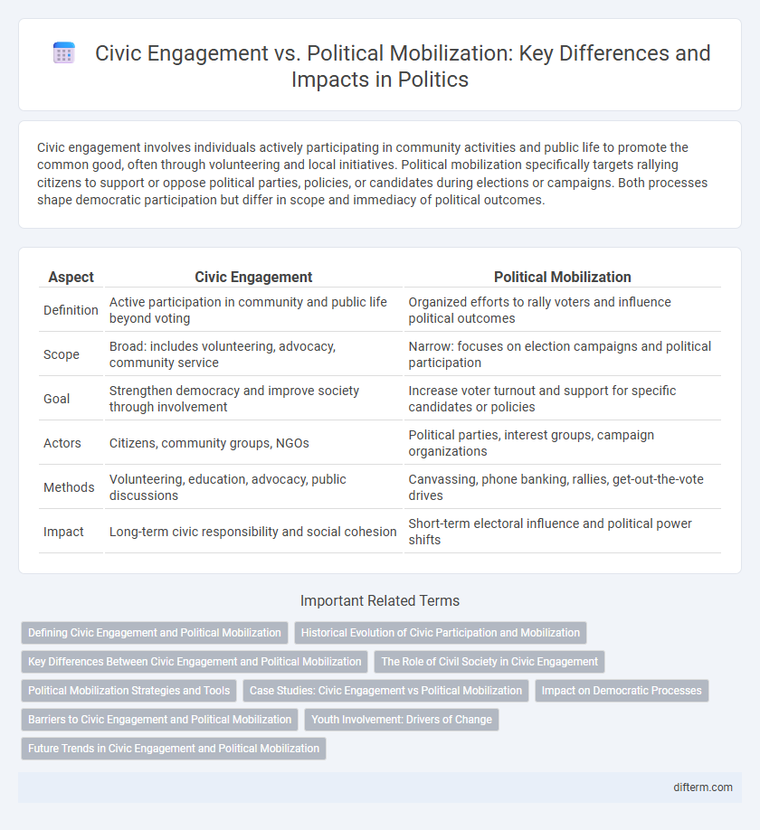 Civic Engagement vs. Political Mobilization: Key Differences and Impacts in Politics