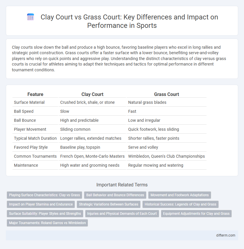 Clay Court vs Grass Court: Key Differences and Impact on Performance in Sports
