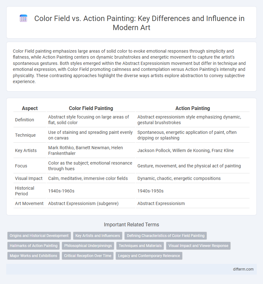 Color Field vs. Action Painting: Key Differences and Influence in Modern Art