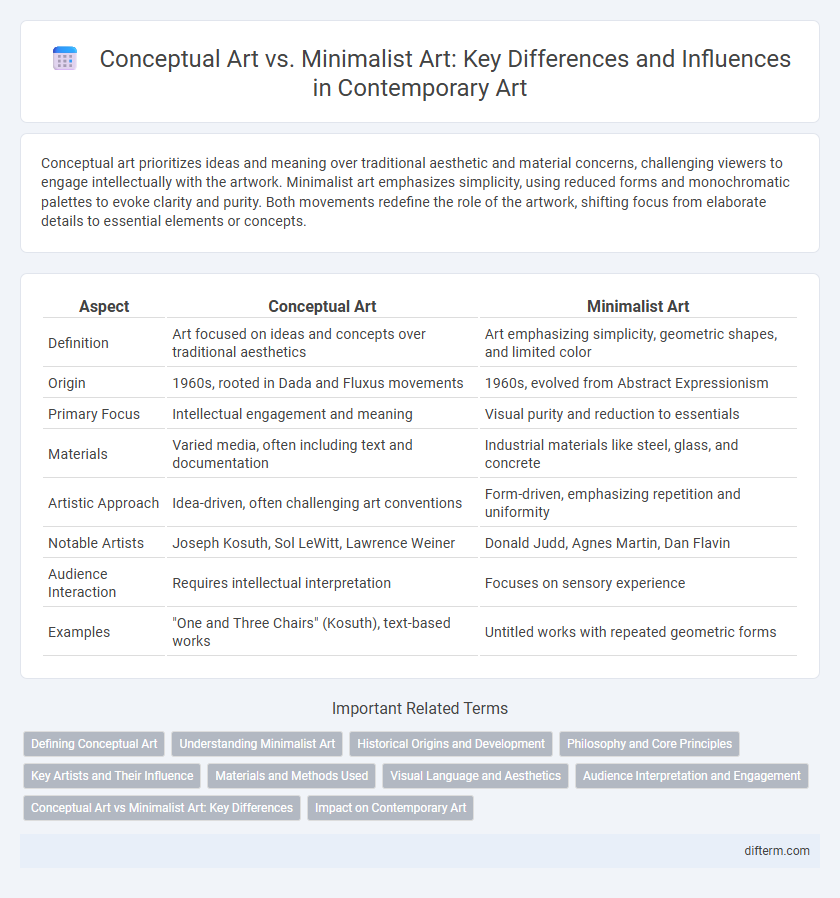 Conceptual Art vs. Minimalist Art: Key Differences and Influences in Contemporary Art