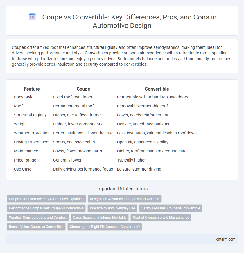 Coupe vs Convertible: Key Differences, Pros, and Cons in Automotive Design