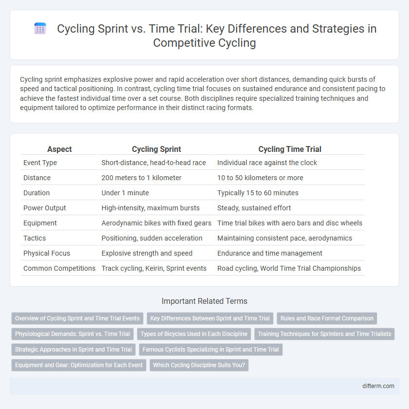 Cycling Sprint vs. Time Trial: Key Differences and Strategies in Competitive Cycling
