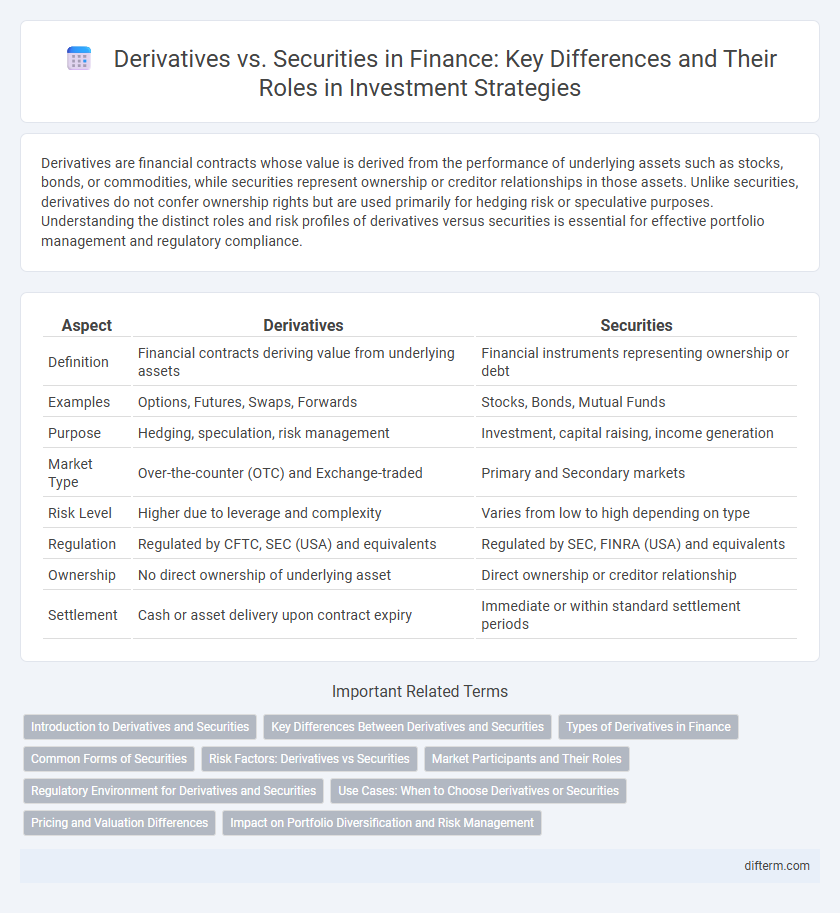 Derivatives vs. Securities in Finance: Key Differences and Their Roles in Investment Strategies