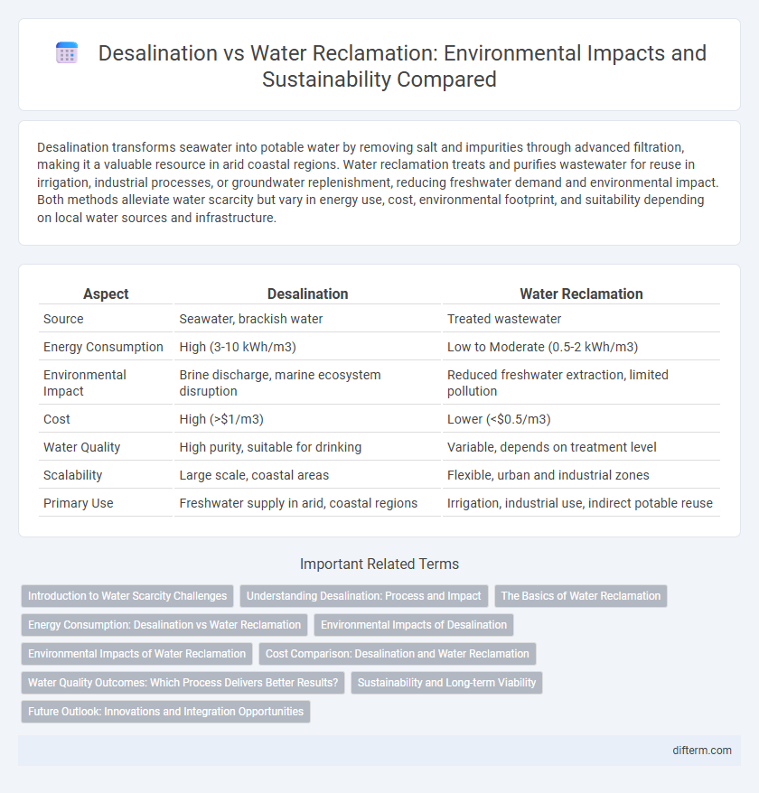 Desalination vs Water Reclamation: Environmental Impacts and Sustainability Compared