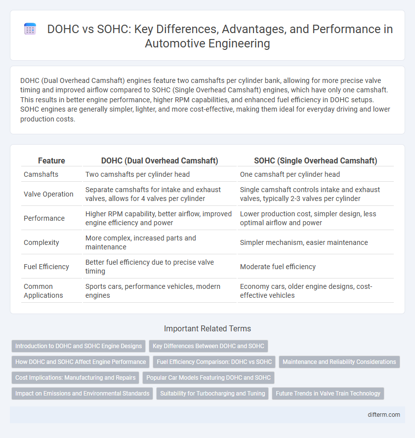DOHC vs SOHC: Key Differences, Advantages, and Performance in Automotive Engineering