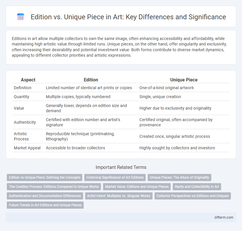 Edition vs. Unique Piece in Art: Key Differences and Significance