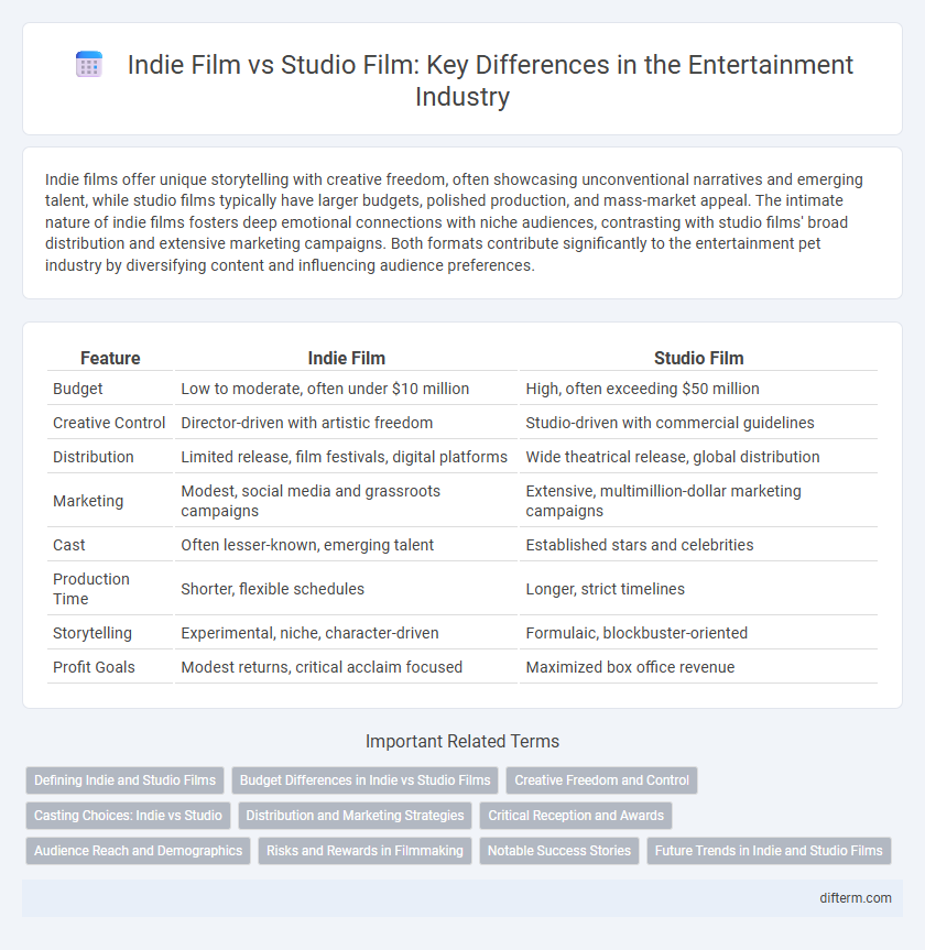 Indie Film vs Studio Film: Key Differences in the Entertainment Industry