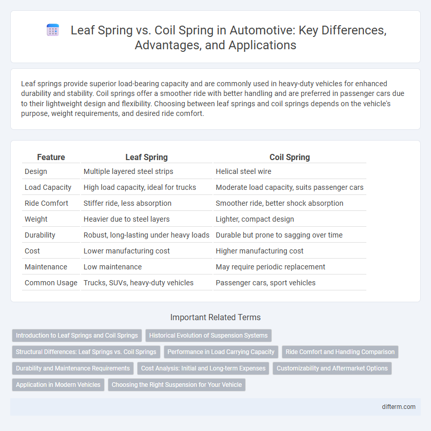 Leaf Spring vs. Coil Spring in Automotive: Key Differences, Advantages, and Applications