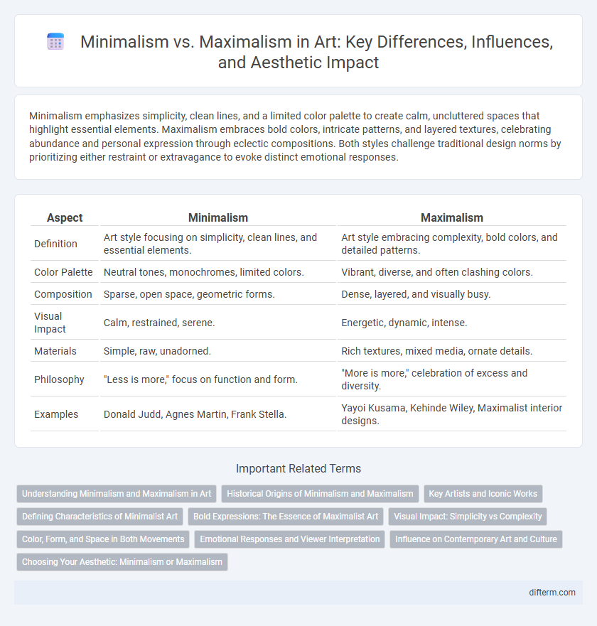 Minimalism vs. Maximalism in Art: Key Differences, Influences, and Aesthetic Impact