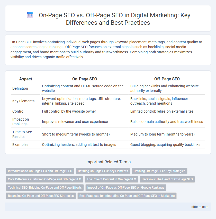 On-Page SEO vs. Off-Page SEO in Digital Marketing: Key Differences and Best Practices