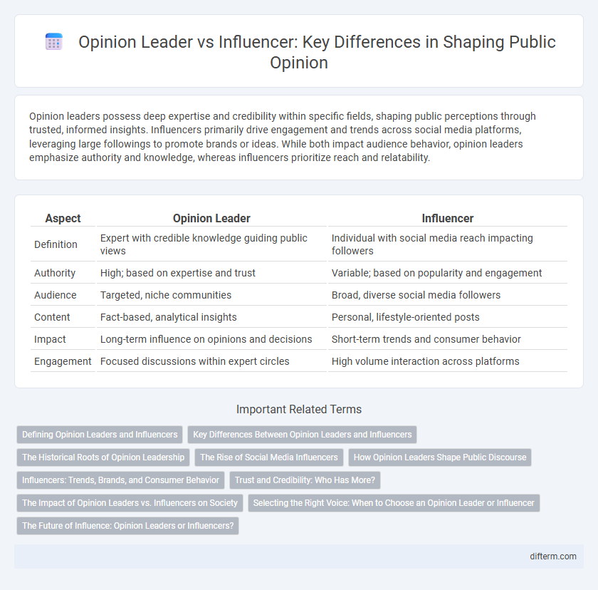 Opinion Leader vs Influencer: Key Differences in Shaping Public Opinion