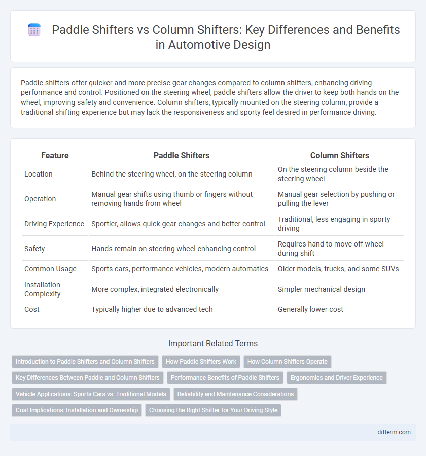 Paddle Shifters vs Column Shifters: Key Differences and Benefits in Automotive Design