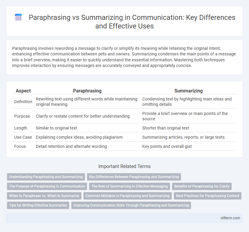 Paraphrasing vs Summarizing in Communication: Key Differences and Effective Uses