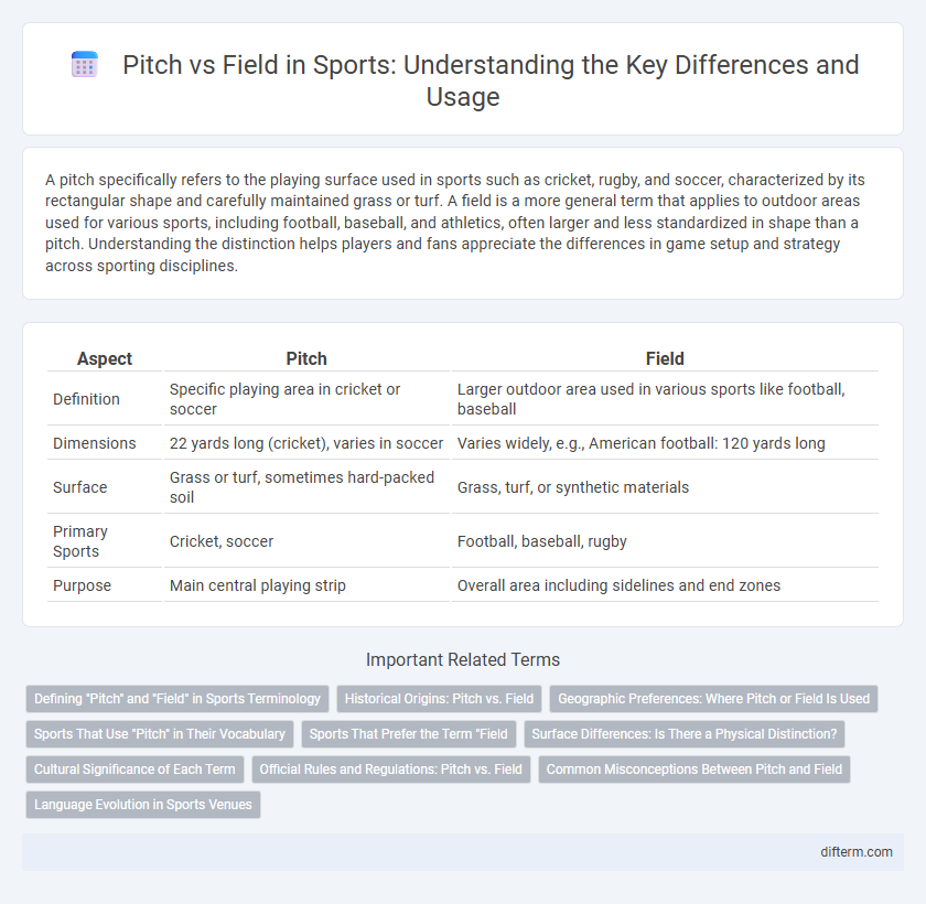 Pitch vs Field in Sports: Understanding the Key Differences and Usage