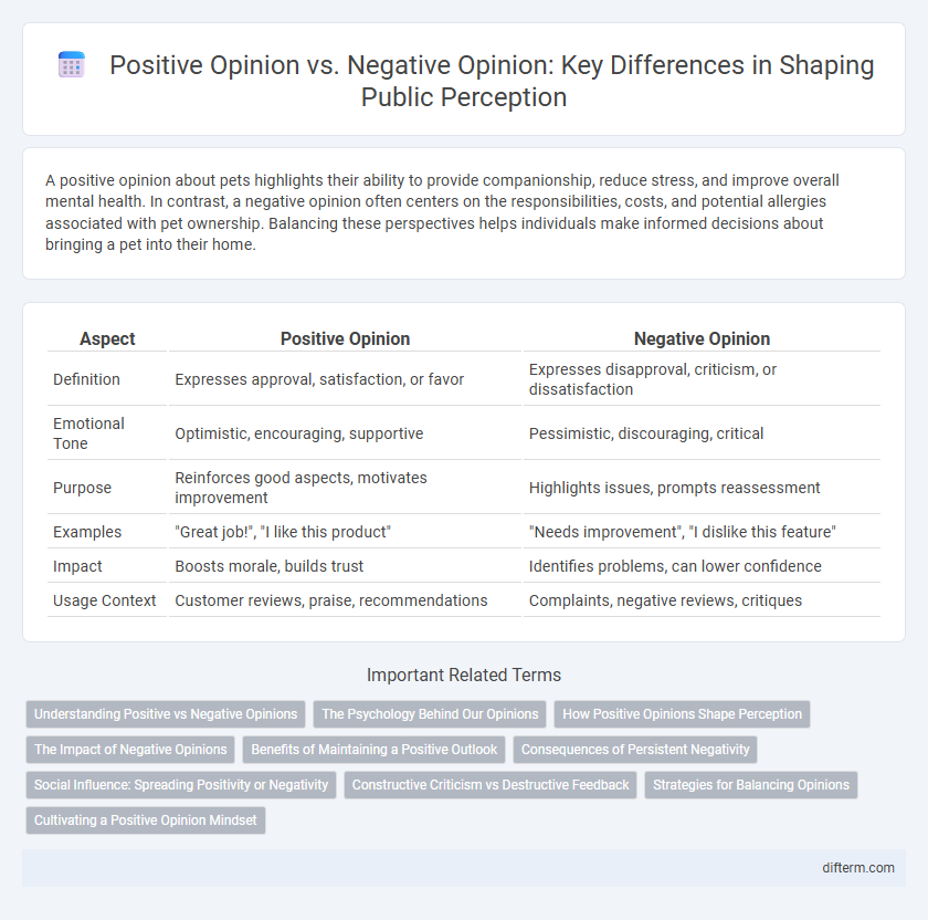 Positive Opinion vs. Negative Opinion: Key Differences in Shaping Public Perception