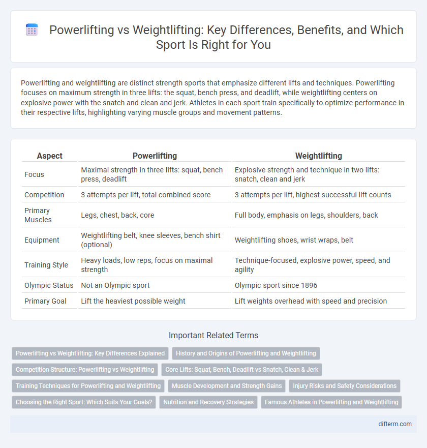 Powerlifting vs Weightlifting: Key Differences, Benefits, and Which Sport Is Right for You
