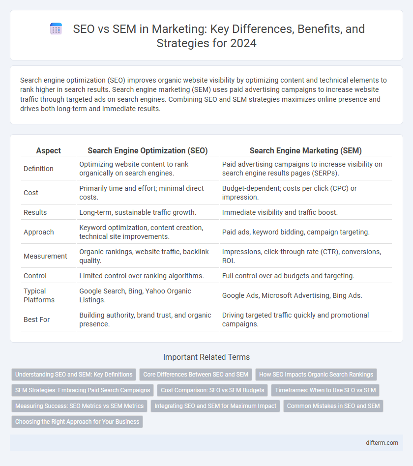 SEO vs SEM in Marketing: Key Differences, Benefits, and Strategies for 2024
