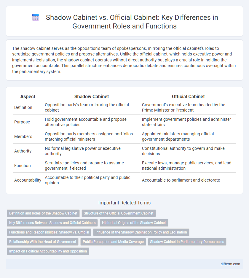 Shadow Cabinet vs. Official Cabinet: Key Differences in Government Roles and Functions