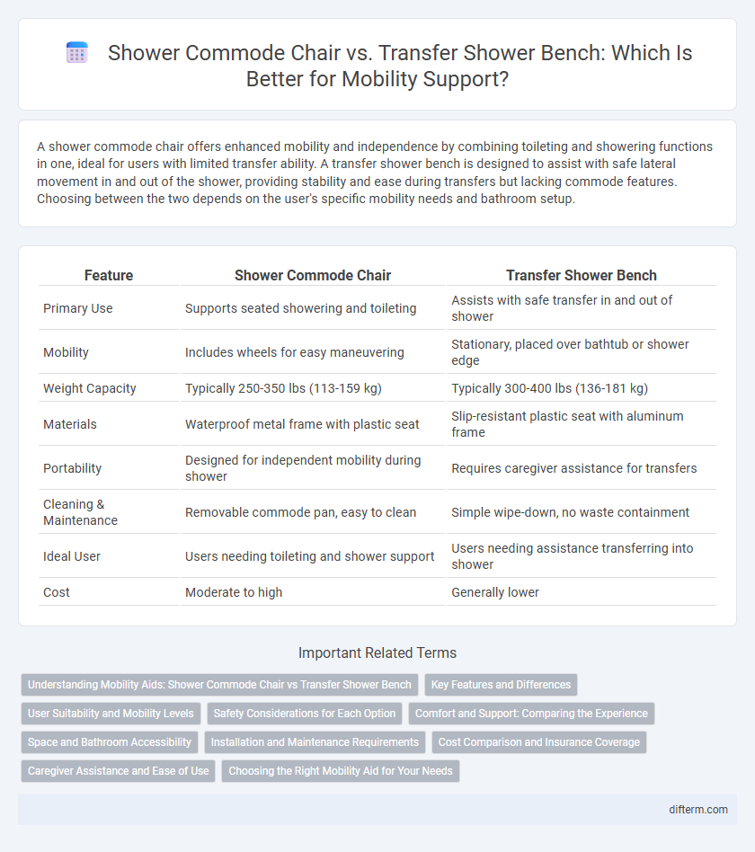 Shower Commode Chair vs. Transfer Shower Bench: Which Is Better for Mobility Support?