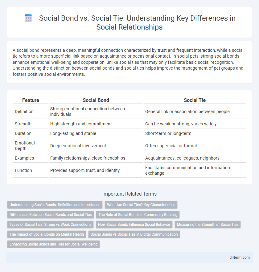 Social Bond vs. Social Tie: Understanding Key Differences in Social Relationships
