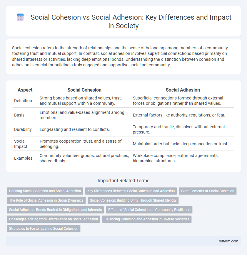 Social Cohesion vs Social Adhesion: Key Differences and Impact in Society