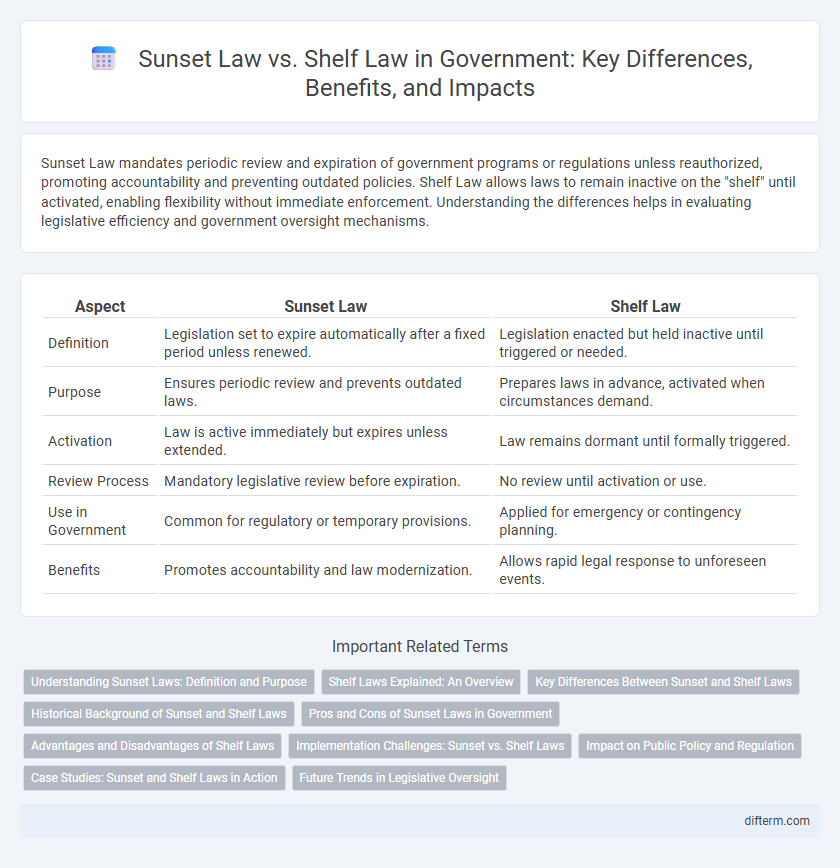 Sunset Law vs. Shelf Law in Government: Key Differences, Benefits, and Impacts