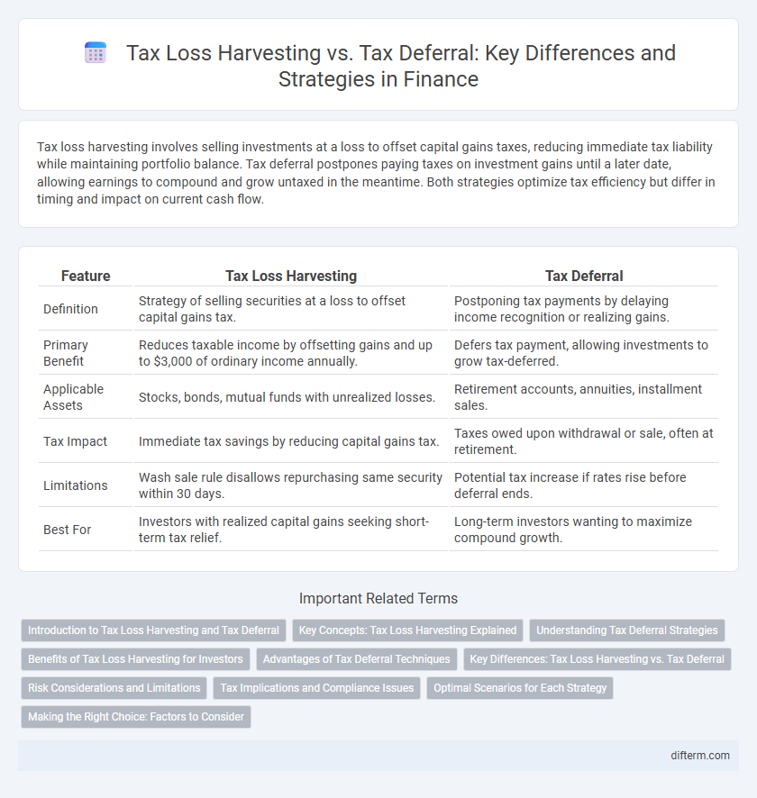 Tax Loss Harvesting vs. Tax Deferral: Key Differences and Strategies in Finance