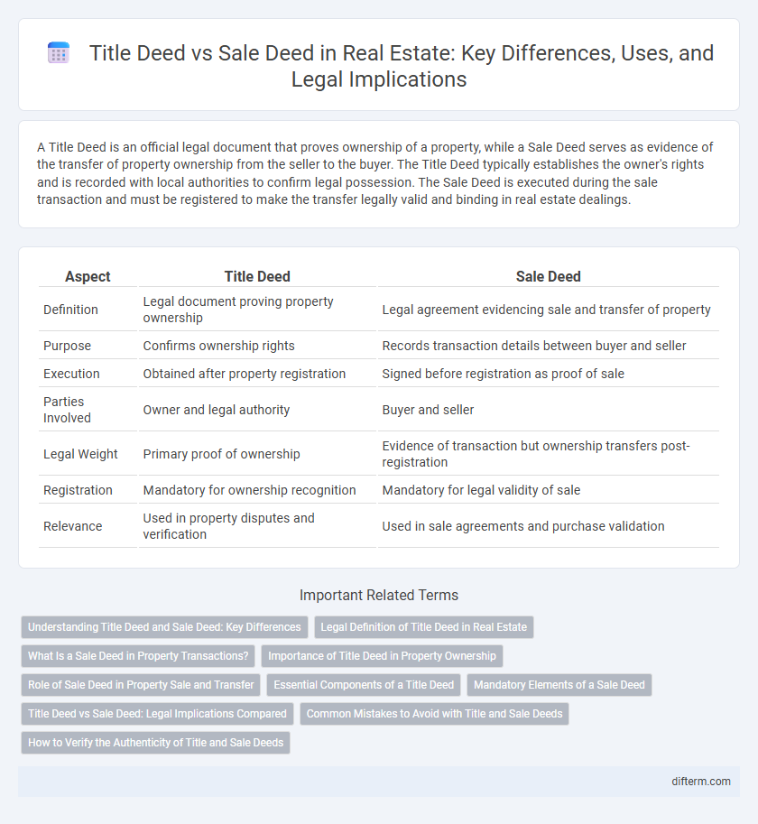 Title Deed vs Sale Deed in Real Estate: Key Differences, Uses, and Legal Implications