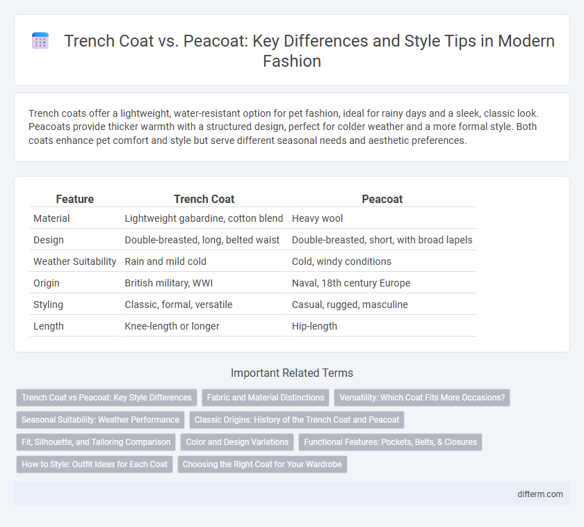 Trench Coat vs. Peacoat: Key Differences and Style Tips in Modern Fashion