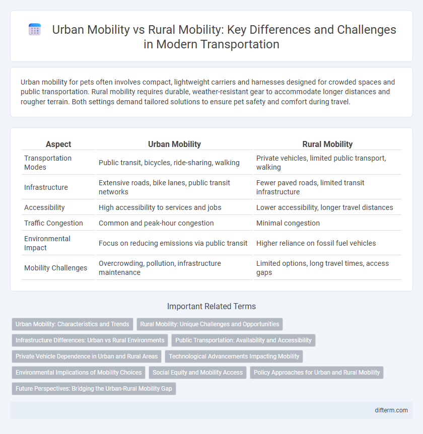 Urban Mobility vs Rural Mobility: Key Differences and Challenges in Modern Transportation