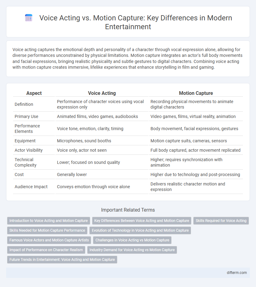 Voice Acting vs. Motion Capture: Key Differences in Modern Entertainment