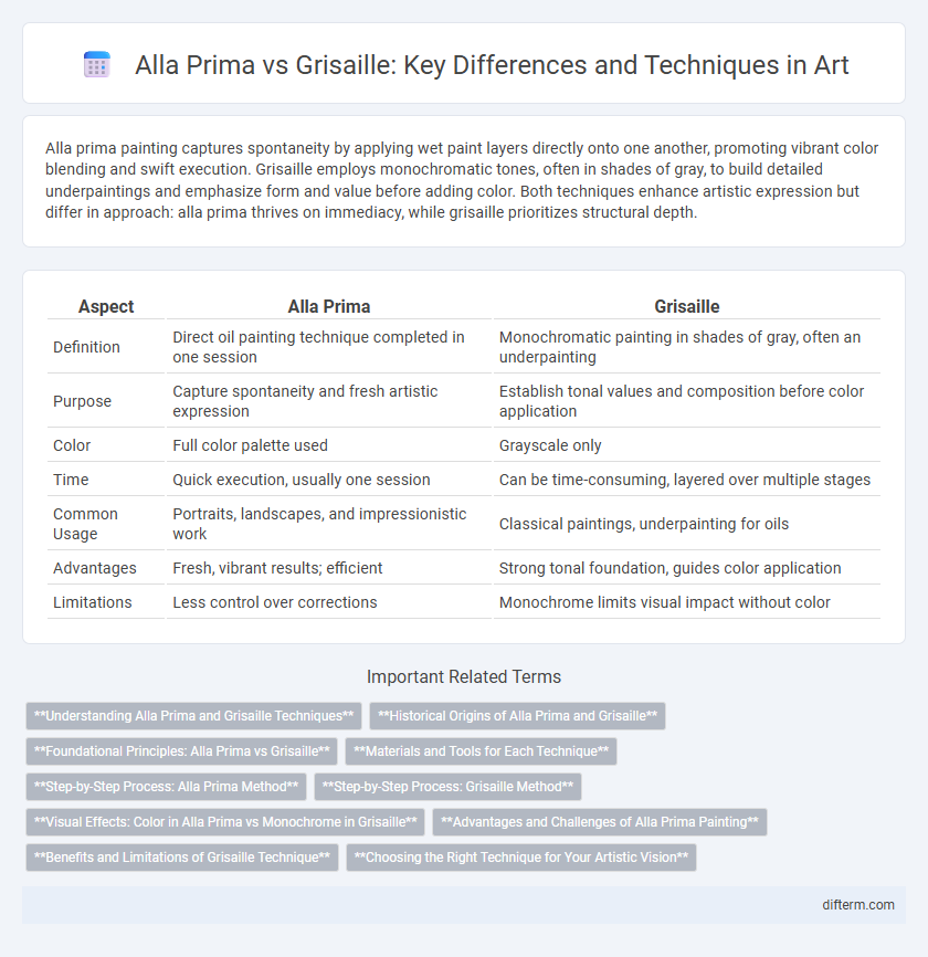 Alla Prima vs Grisaille: Key Differences and Techniques in Art
