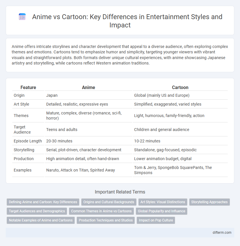 Anime vs Cartoon: Key Differences in Entertainment Styles and Impact
