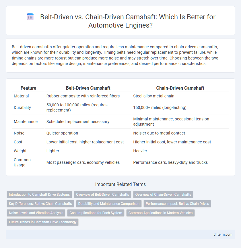 Belt-Driven vs. Chain-Driven Camshaft: Which Is Better for Automotive Engines?