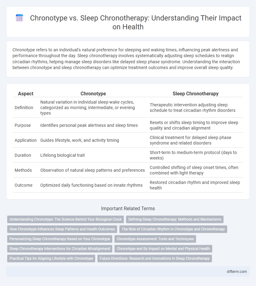 Chronotype vs. Sleep Chronotherapy: Understanding Their Impact on Health