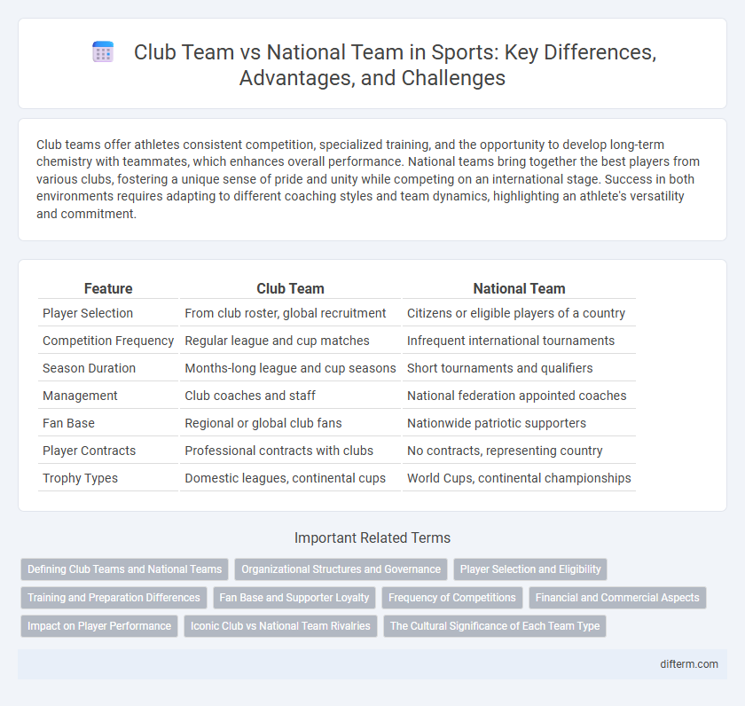 Club Team vs National Team in Sports: Key Differences, Advantages, and Challenges