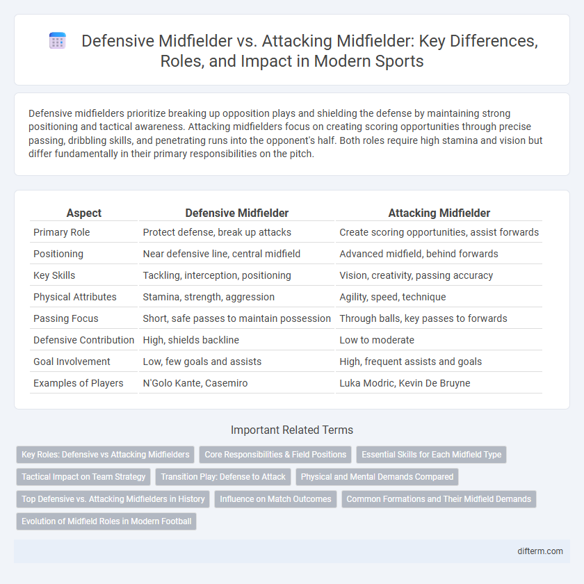 Defensive Midfielder vs. Attacking Midfielder: Key Differences, Roles, and Impact in Modern Sports