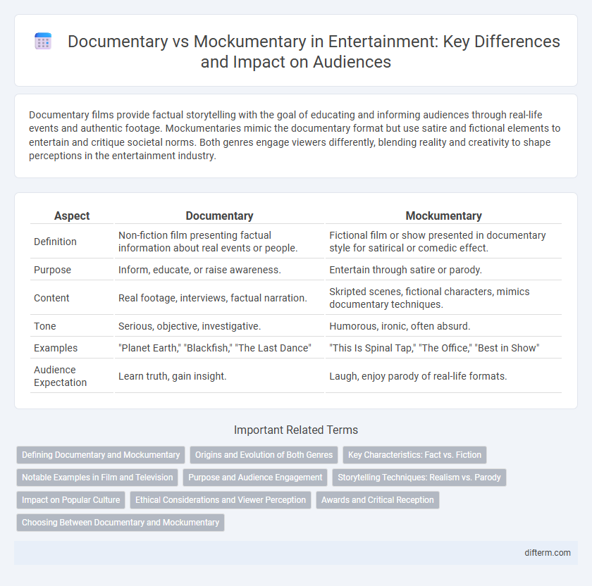 Documentary vs Mockumentary in Entertainment: Key Differences and Impact on Audiences