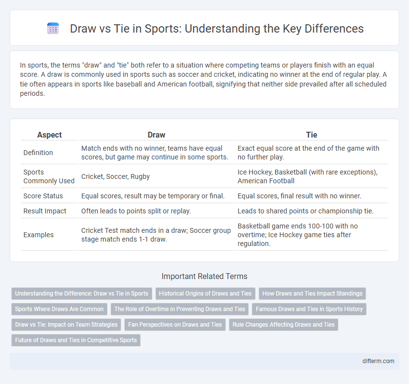 Draw vs Tie in Sports: Understanding the Key Differences