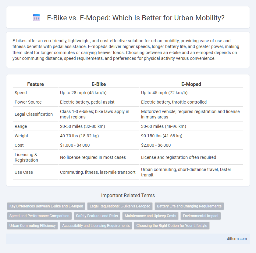 E-Bike vs. E-Moped: Which Is Better for Urban Mobility?