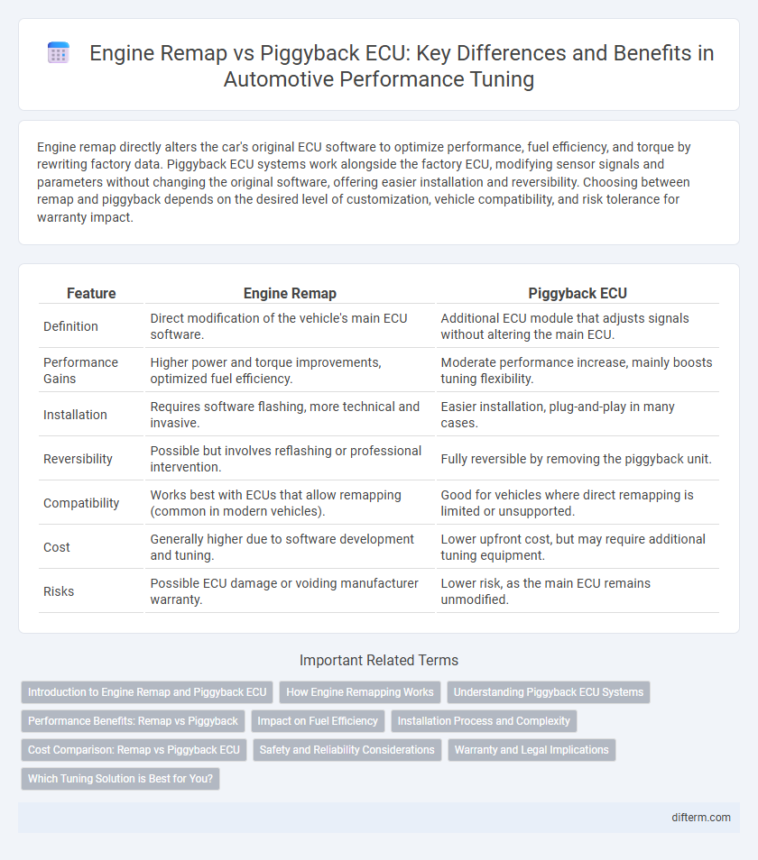 Engine Remap vs Piggyback ECU: Key Differences and Benefits in Automotive Performance Tuning
