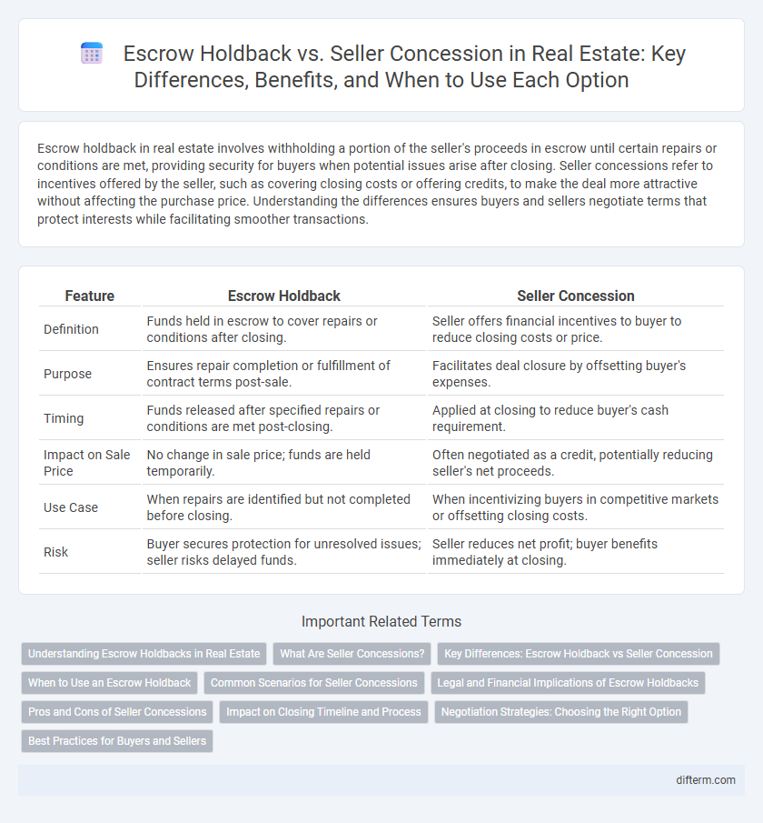 Escrow Holdback vs. Seller Concession in Real Estate: Key Differences, Benefits, and When to Use Each Option