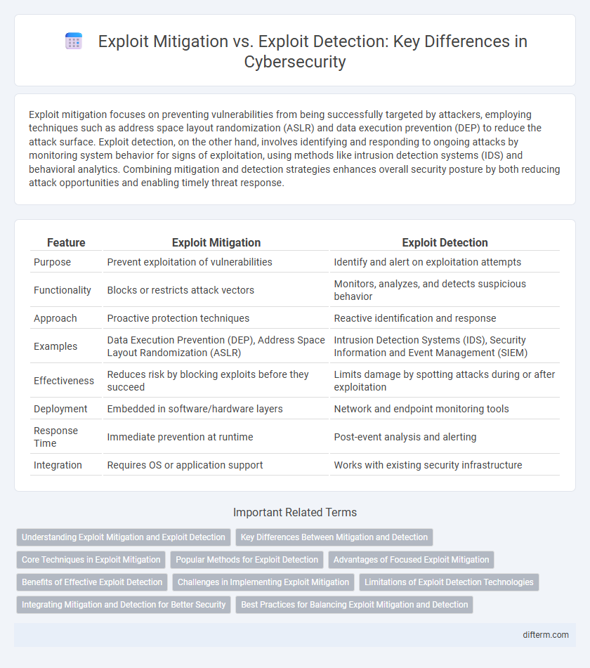 Exploit Mitigation vs. Exploit Detection: Key Differences in Cybersecurity