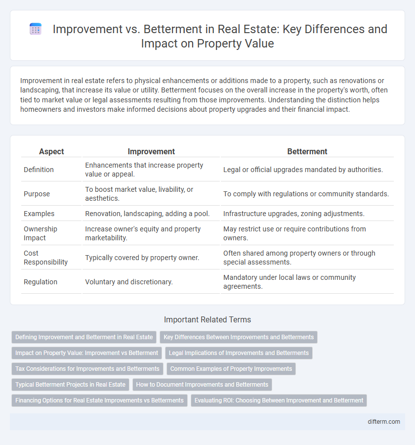 Improvement vs. Betterment in Real Estate: Key Differences and Impact on Property Value